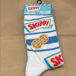 Men's Crew Socks - White and Blue skippy